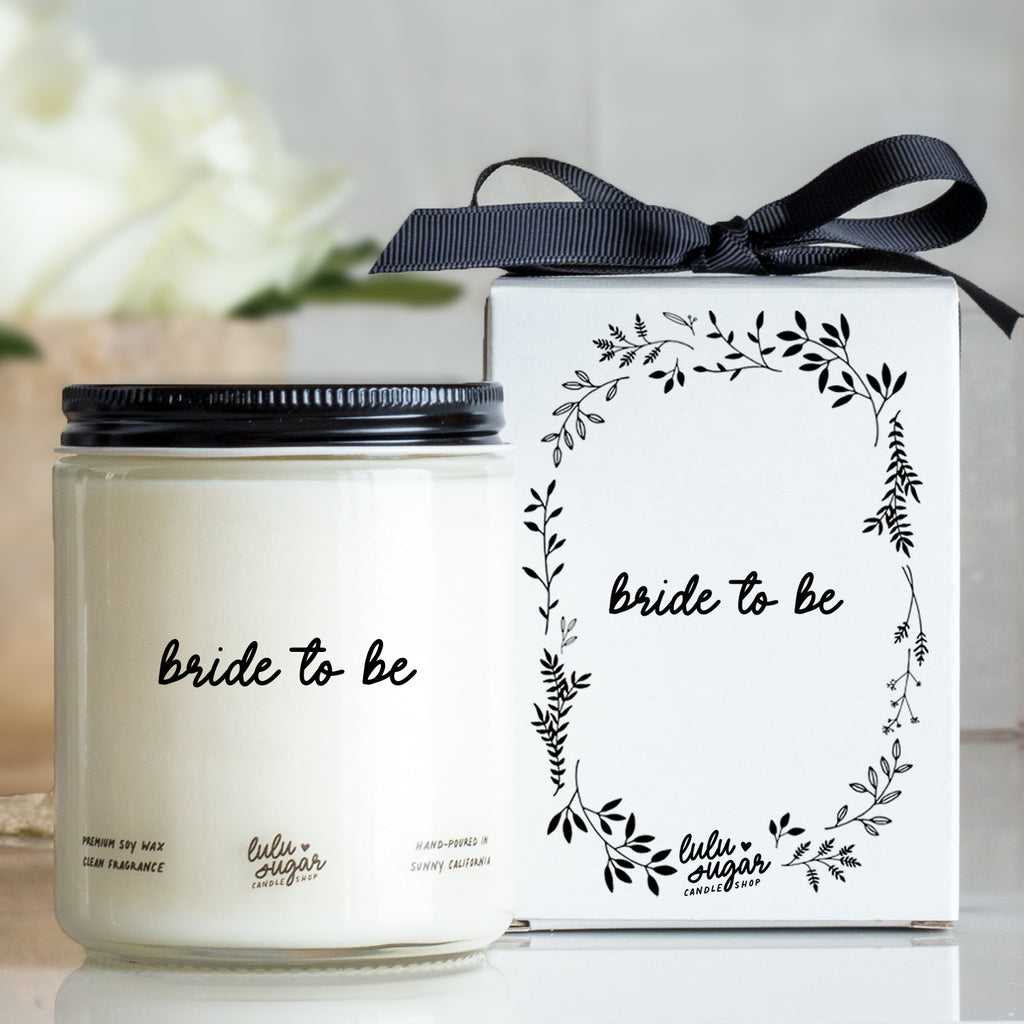 Bride to be boxed candle gift, perfect as an engagement or bridal shower present.